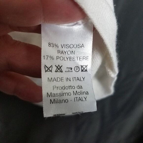 Zanella Off White Ivory Blouse Cropped Medium Stretchy Casual Career READ MEASUR - Picture 8 of 10